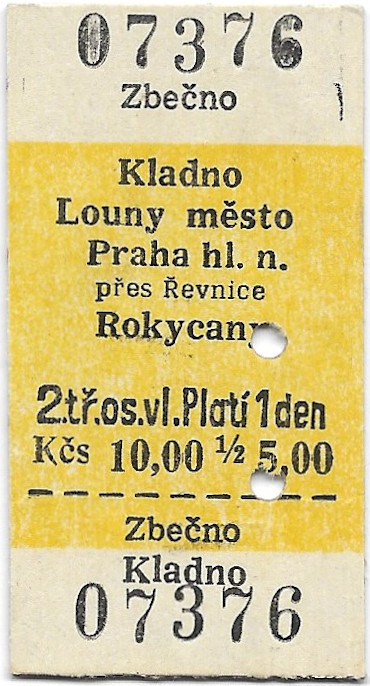 Zbečno - Kladno, Louny město, Praha hlavní nádraží, Rokycany